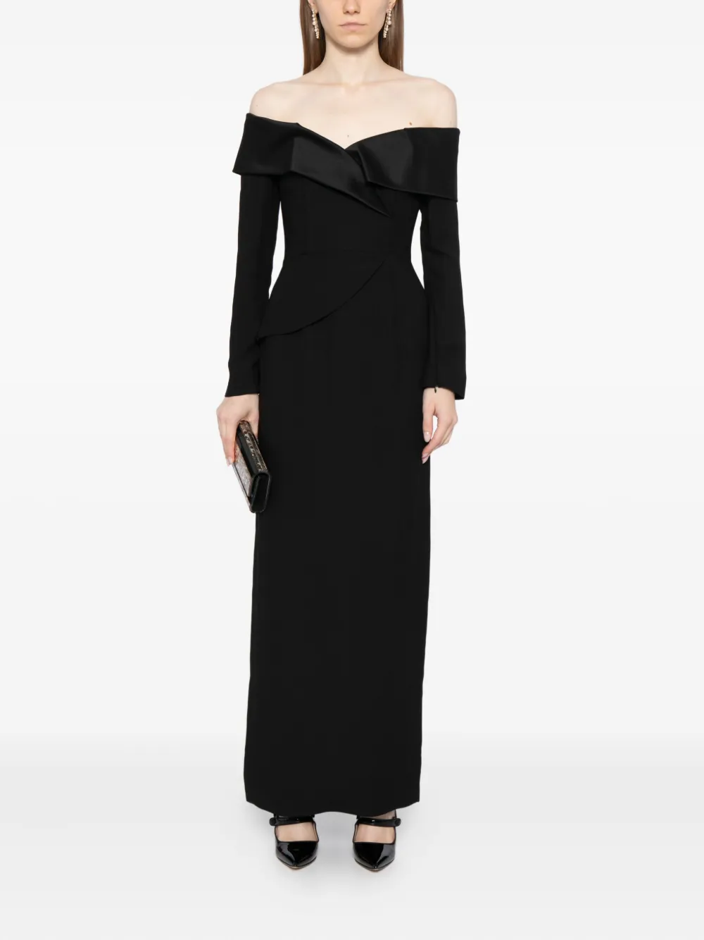 Saiid Kobeisy Crepe Midi Dress In Black
