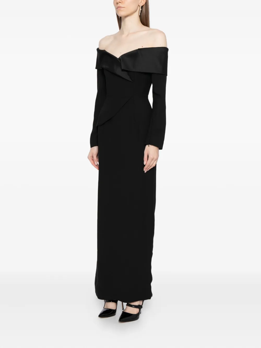 Saiid Kobeisy Crepe Midi Dress In Black