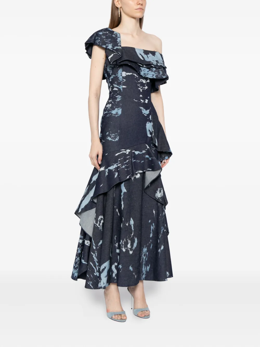 Saiid Kobeisy Denim jurk PRINT DENIM