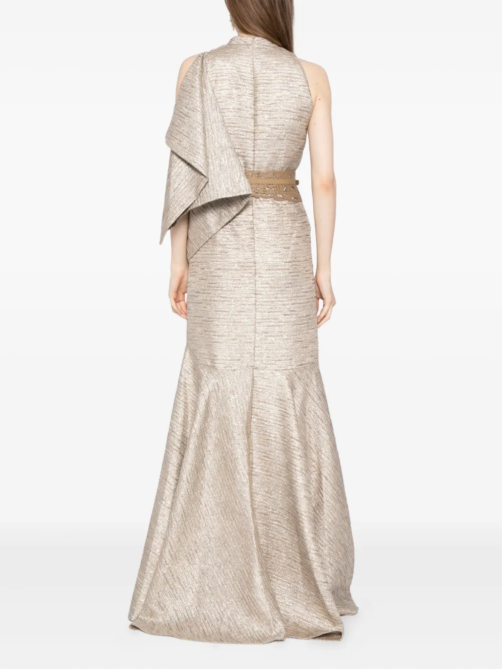 Saiid Kobeisy Brocade jurk Beige