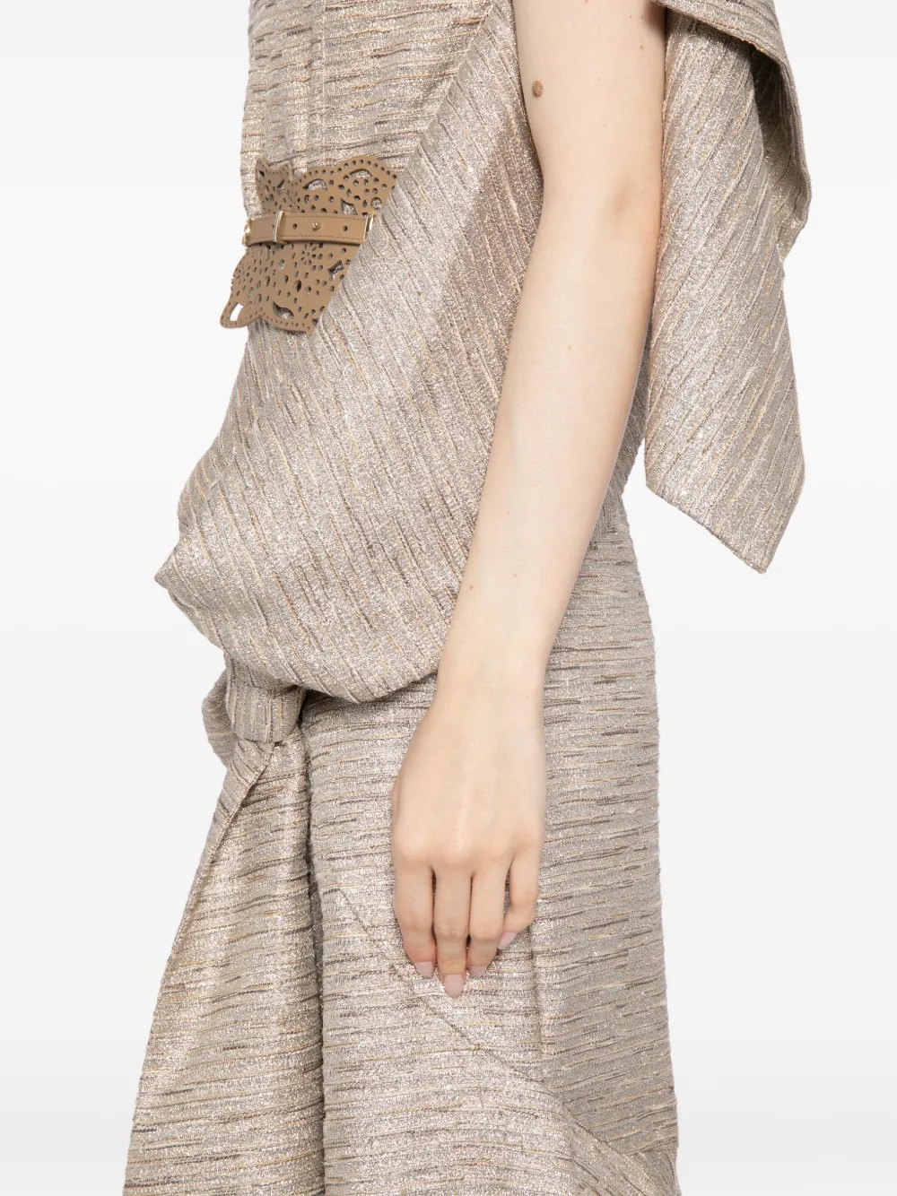 Saiid Kobeisy Brocade jurk Beige