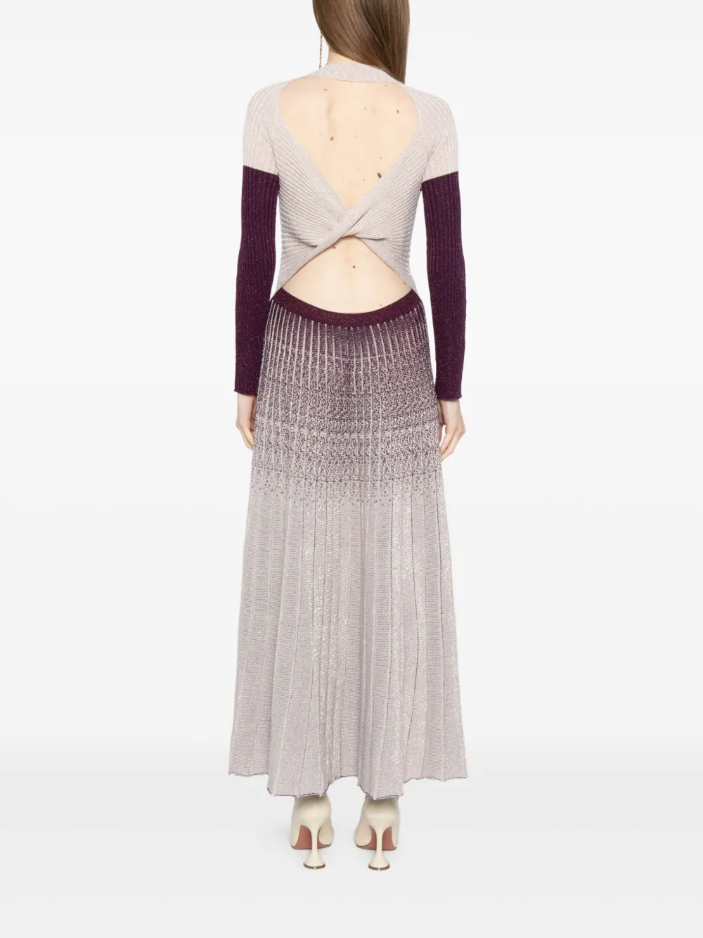 Saiid Kobeisy Degrade gebreide jurk Paars