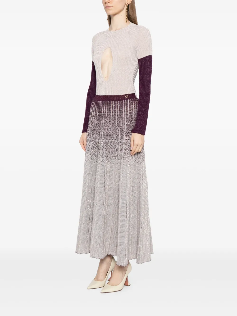 Saiid Kobeisy Degrade gebreide jurk Paars