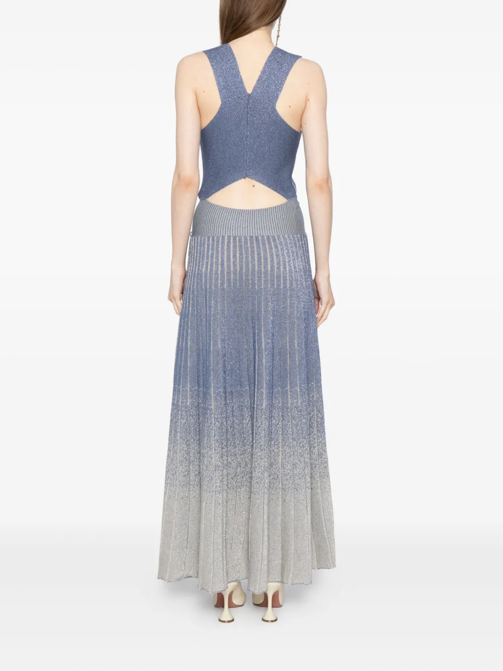 Saiid Kobeisy Degrade gebreide jurk Blauw