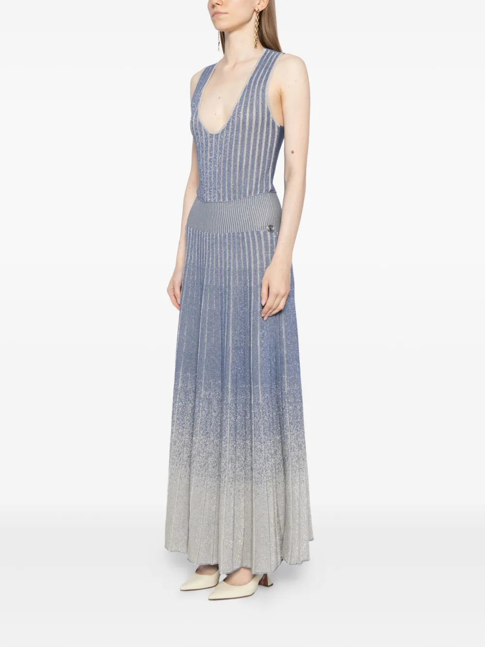 Saiid Kobeisy Degrade gebreide jurk Blauw