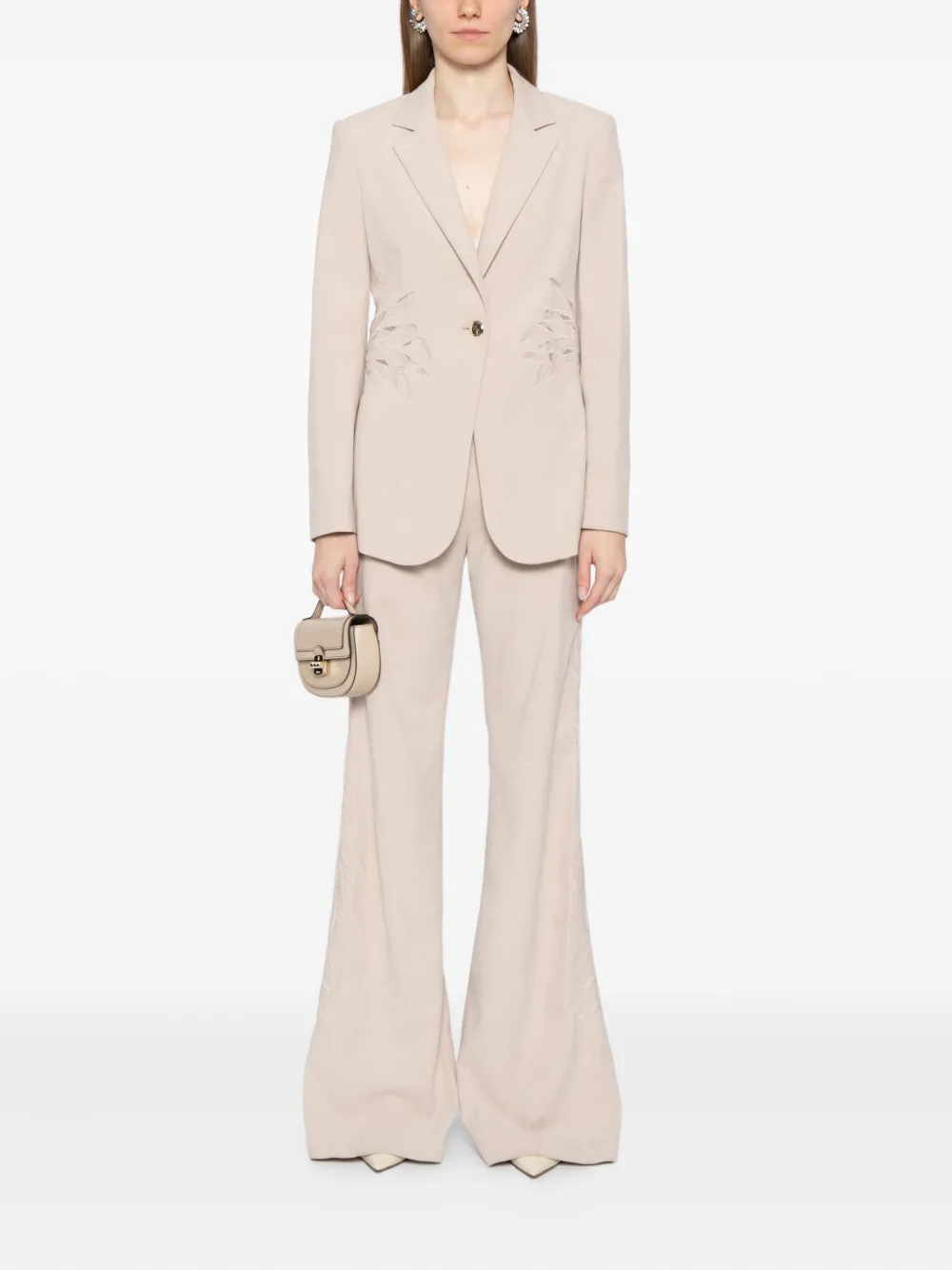 Saiid Kobeisy Broek met borduurwerk - Beige