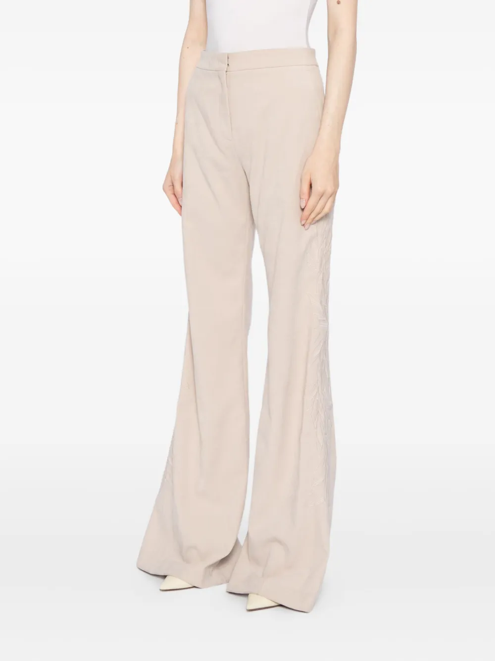 Saiid Kobeisy Broek met borduurwerk Beige