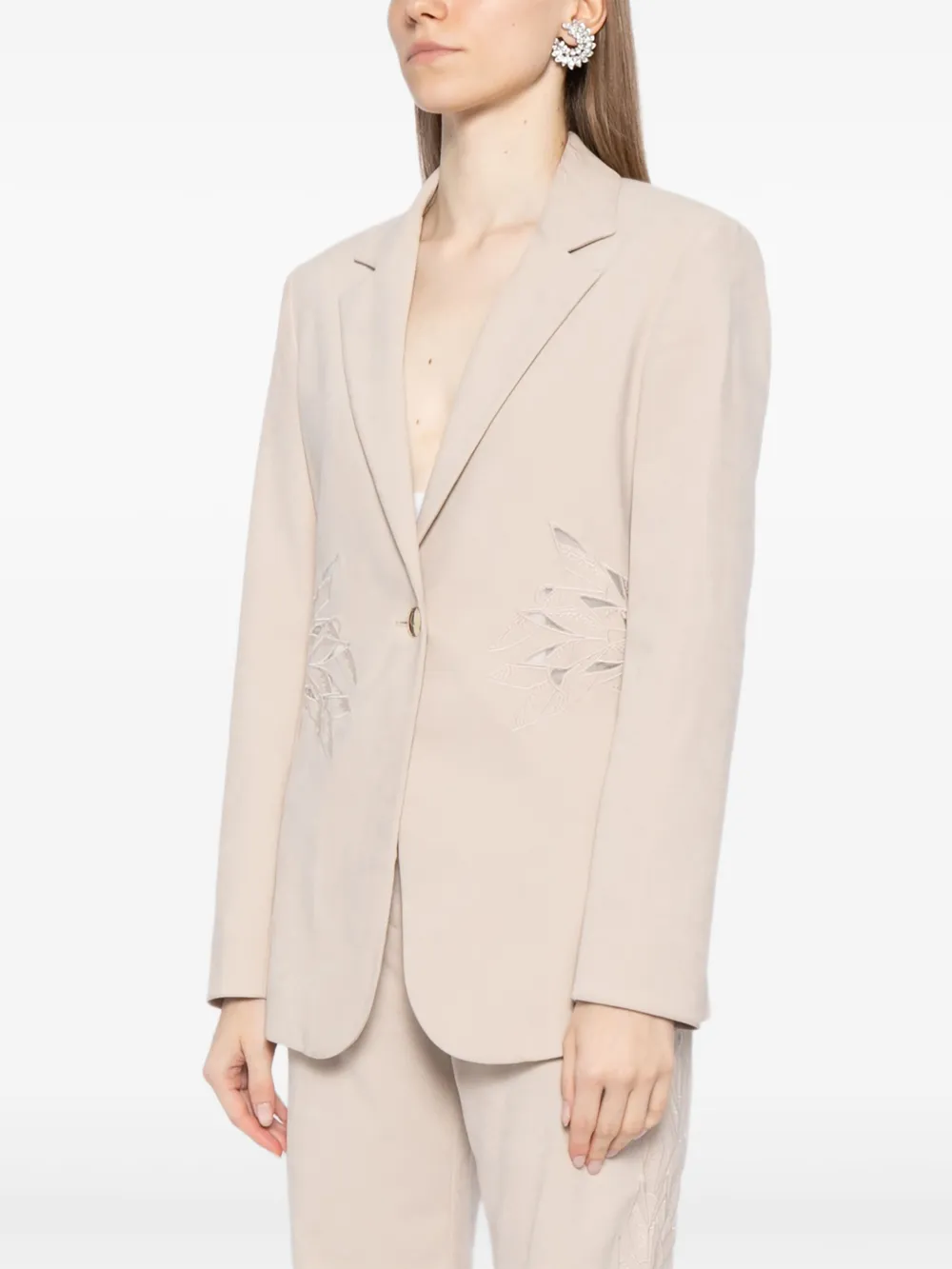 Saiid Kobeisy Embroidered Tailored Blazer In Neutral