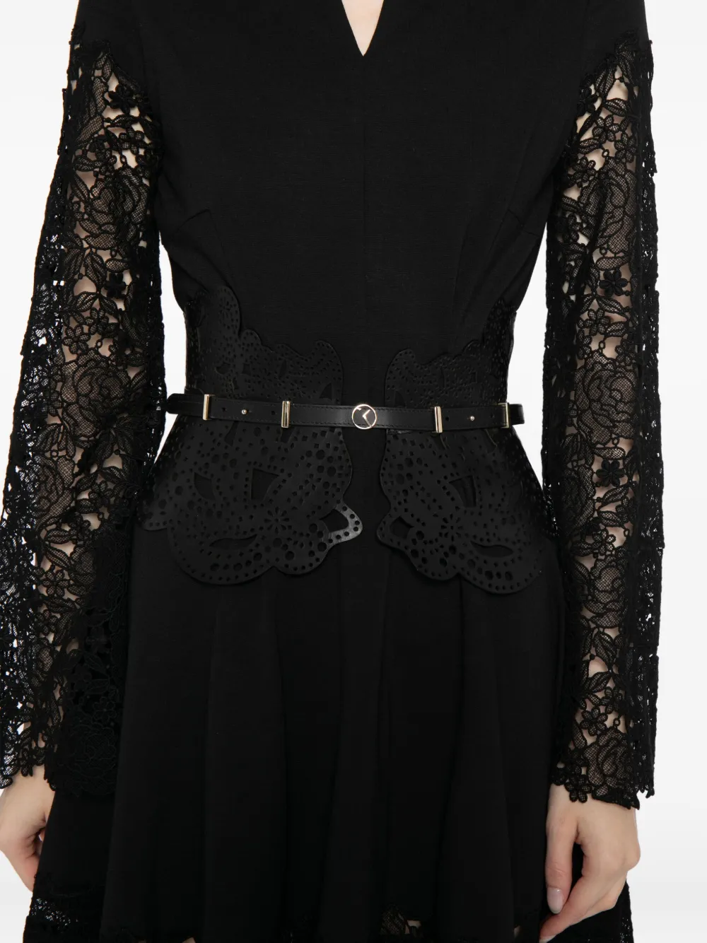 Saiid Kobeisy Jurk met kant Zwart