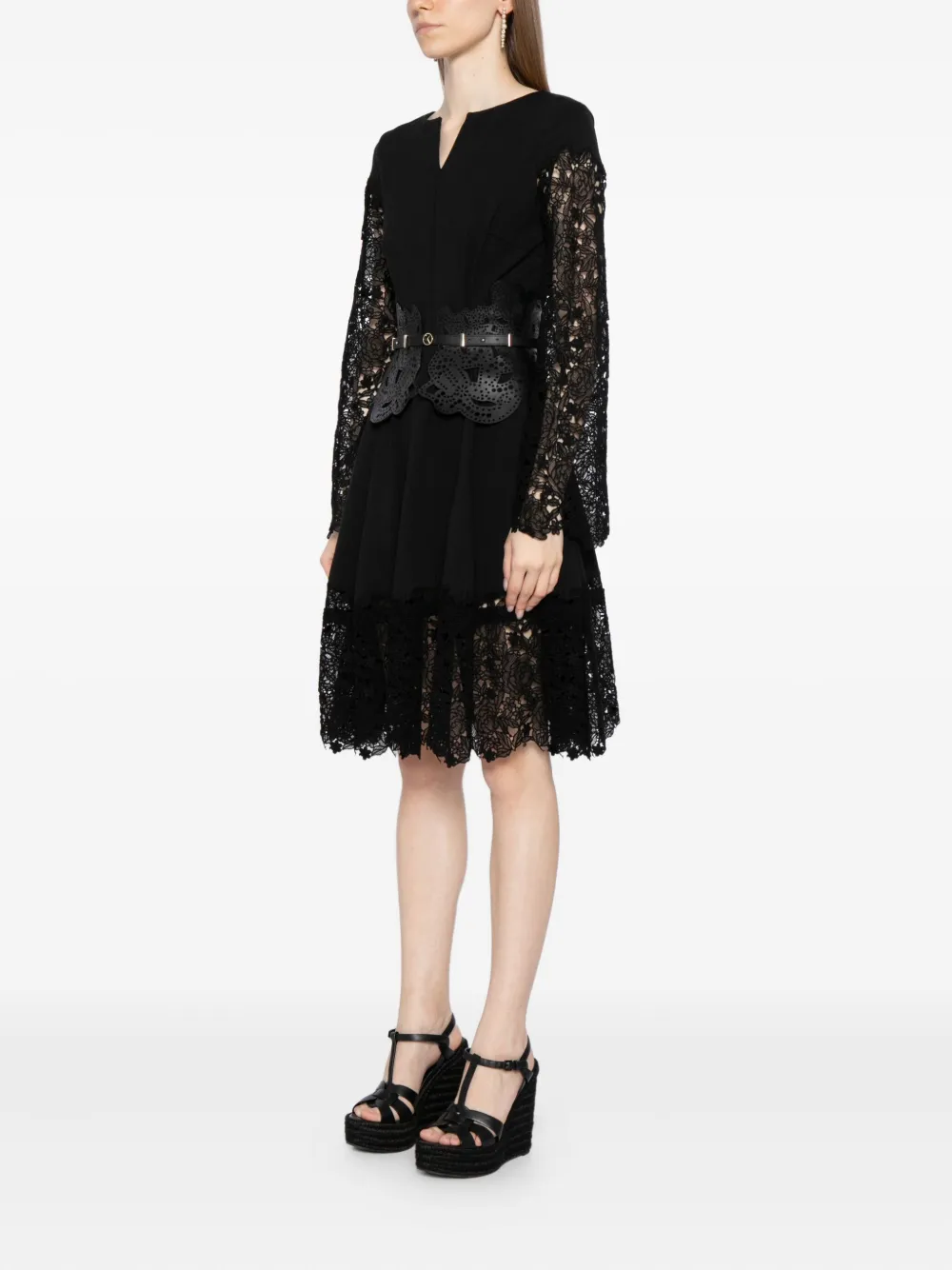 Saiid Kobeisy Jurk met kant Zwart