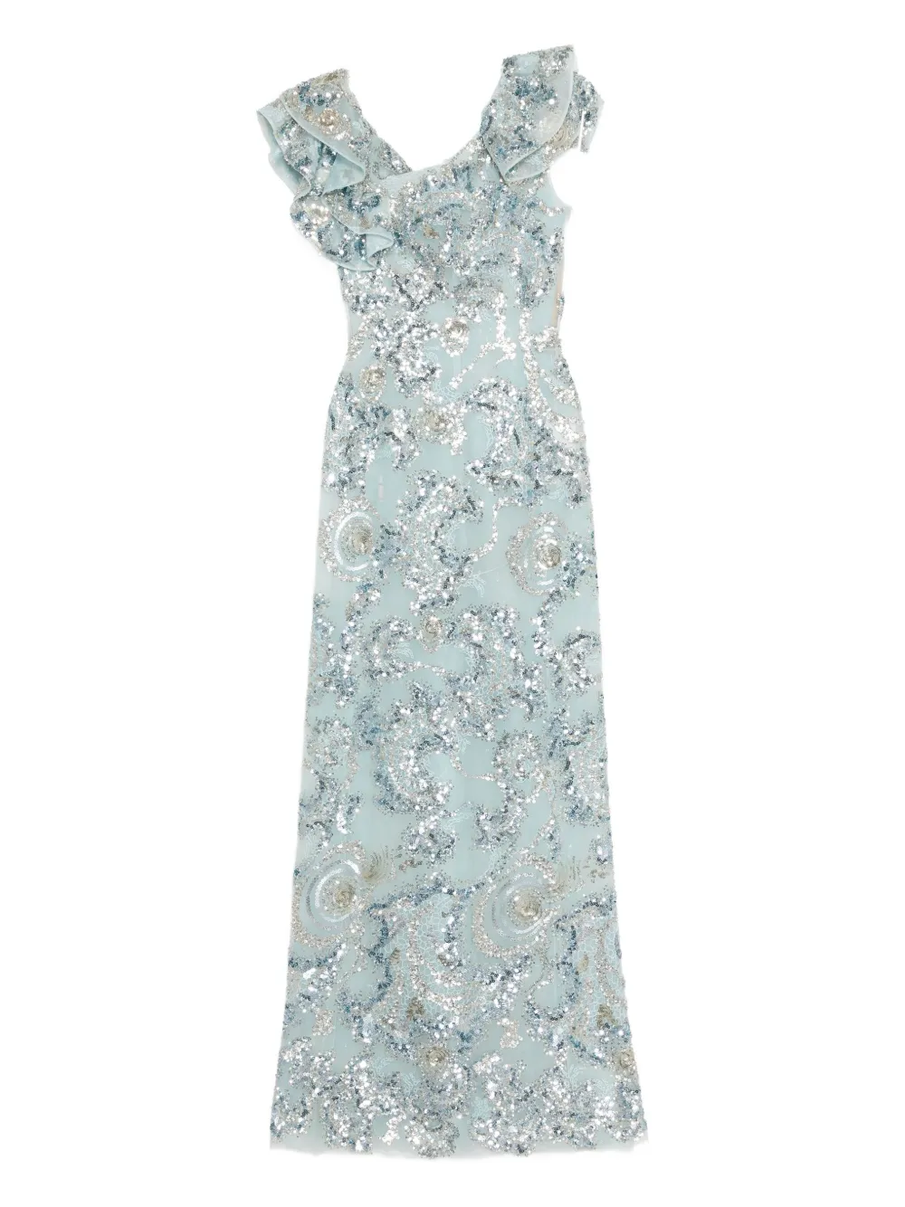 Saiid Kobeisy Abito in tulle con ricamo - Blu