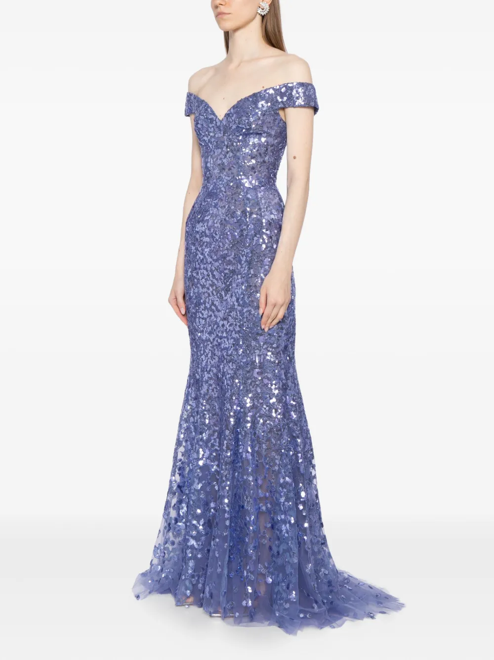 Saiid Kobeisy Mouwloze jurk verfraaid met pailletten Paars