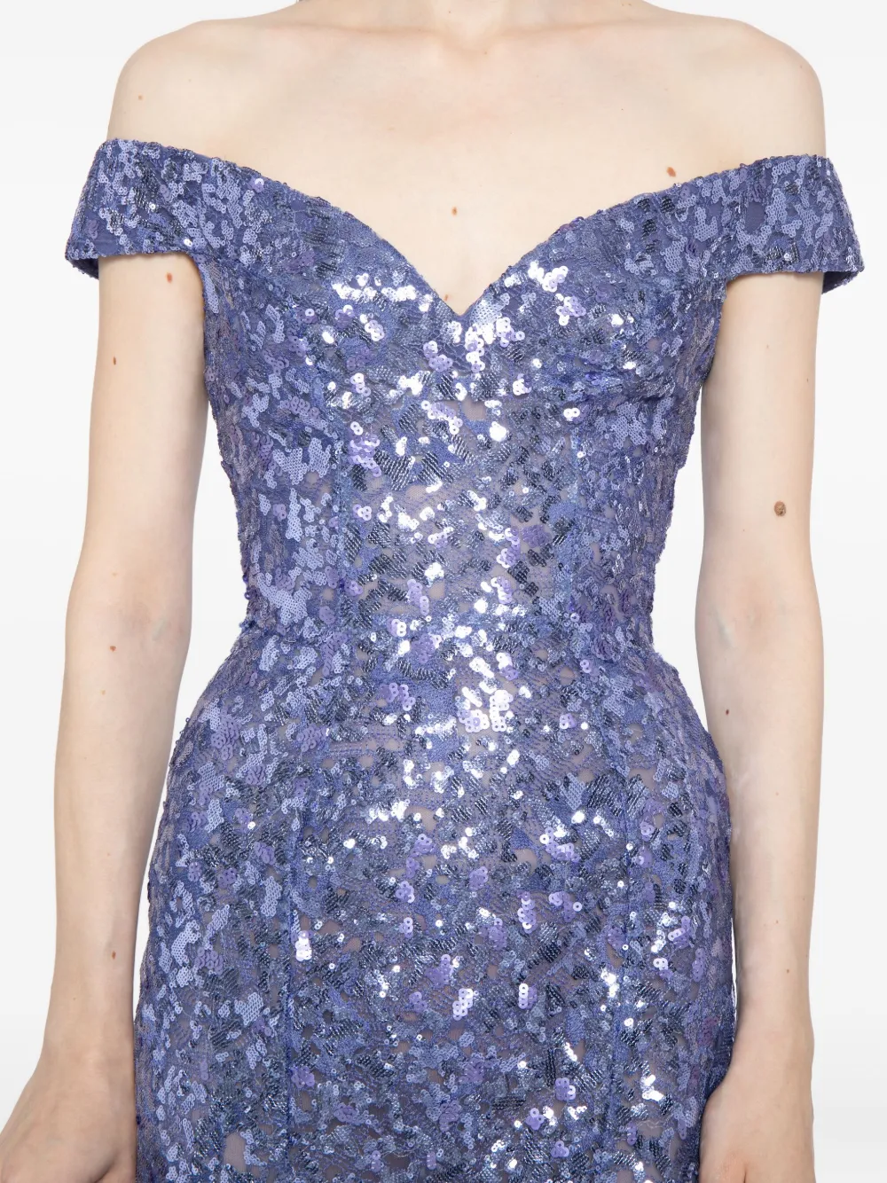 Saiid Kobeisy Mouwloze jurk verfraaid met pailletten Paars