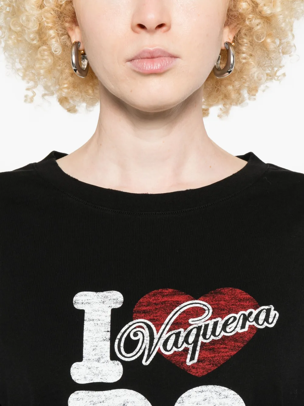 Dsquared2 Vaquera Loves D2 T-shirt In Black