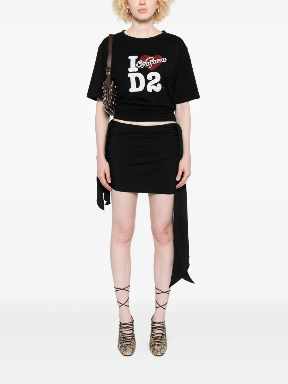 Dsquared2 Vaquera Loves D2 T-shirt In Black