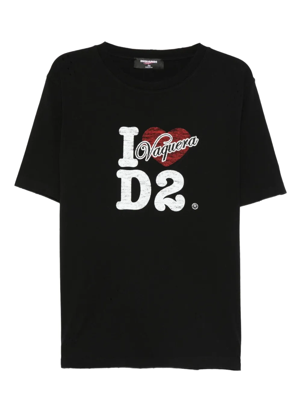 Dsquared2 Vaquera Loves D2 T-shirt In Black