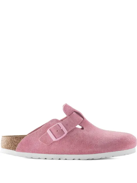Birkenstock Boston buckle suede mules