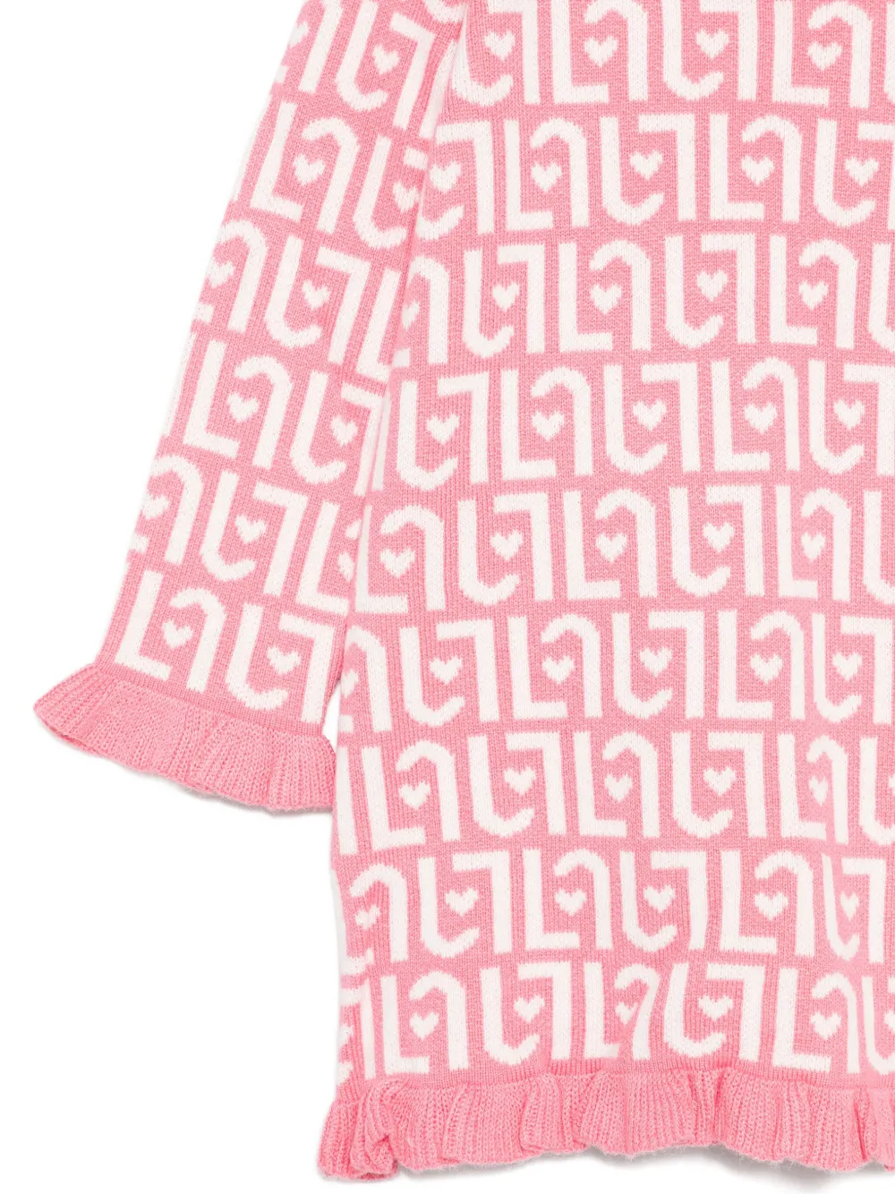 LIU JO Jurk met ruches en monogram Roze