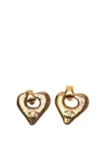 CHANEL Pre-Owned 1993 Gold Plated CC Heart Clip on Earrings costume earrings