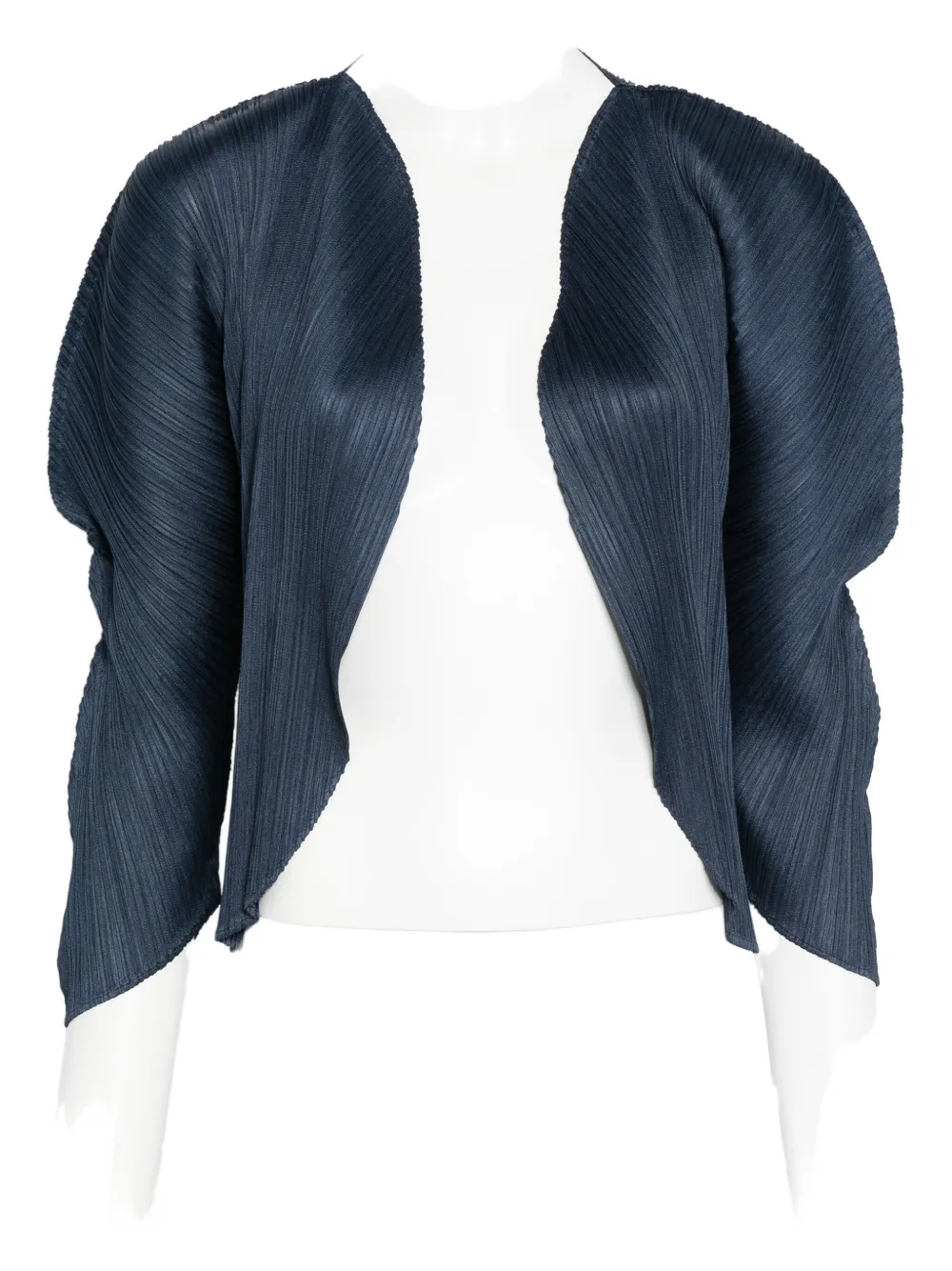Issey Miyake Pleated Jacket In Blue
