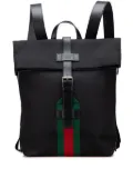 Gucci Pre-Owned 2000-2015 Canvas Techno Web Fold Over backpack - Black