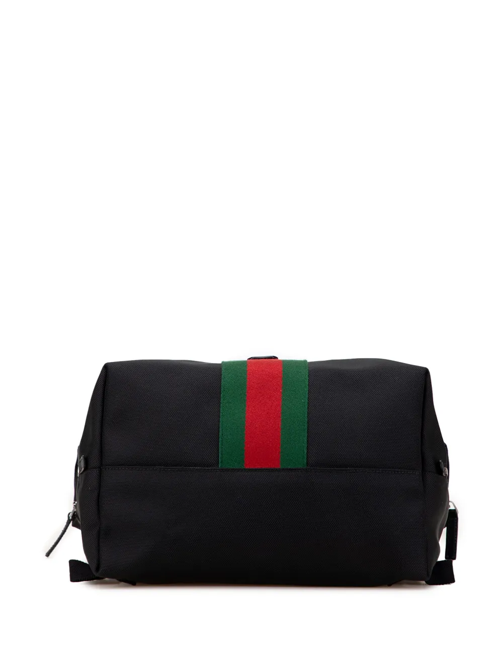 Pre-owned Gucci 2000-2015 Canvas Techno Web Fold Over Backpack In Black