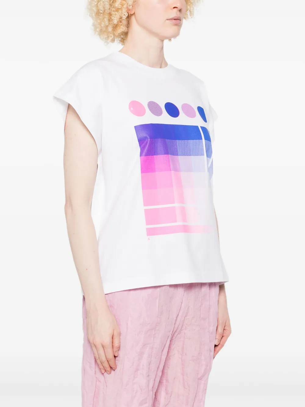 Pleats Please Issey Miyake T-shirt met grafische print Wit