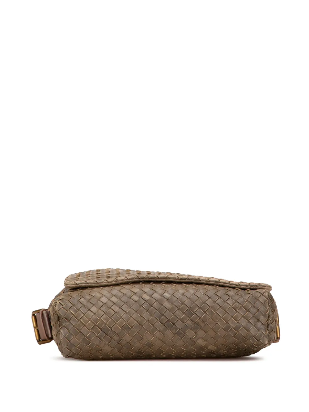Pre-owned Bottega Veneta 2007 Nappa Intrecciato Messenger Bag Crossbody Bag In Brown