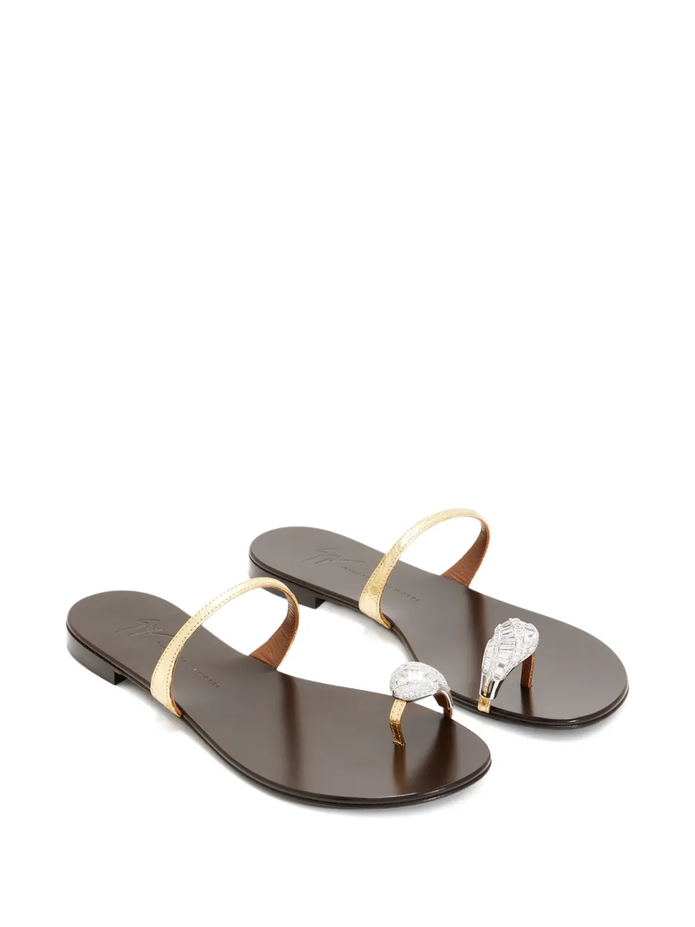 Giuseppe Zanotti crystal-embellished leather sandals Gold
