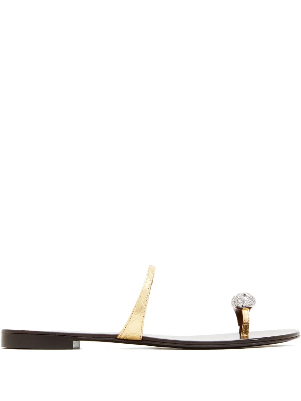 Giuseppe Zanotti crystal-embellished leather sandals Gold