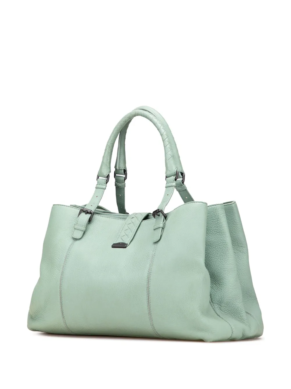 Pre-owned Bottega Veneta 2012-2025 Medium Cervo Roma Tote Bag In Green