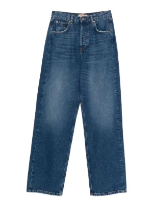 Emporio Armani Calça Jeans Wide Leg Com Lavagem | Azul | FARFETCH BR