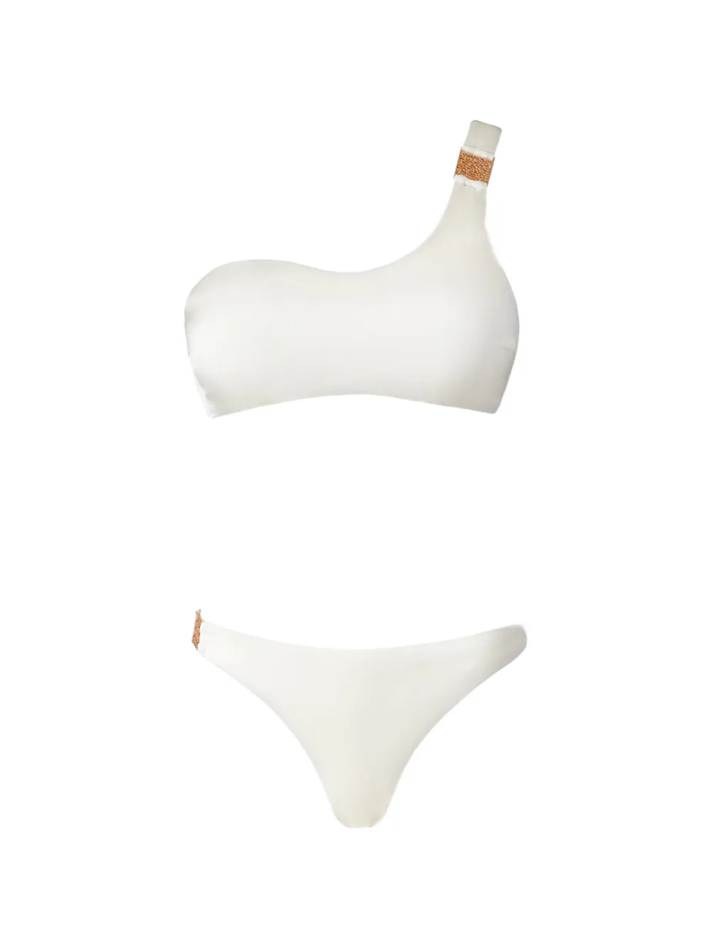 SOFIA ERHAN one-shoulder embellished-detail bikini - Bianco