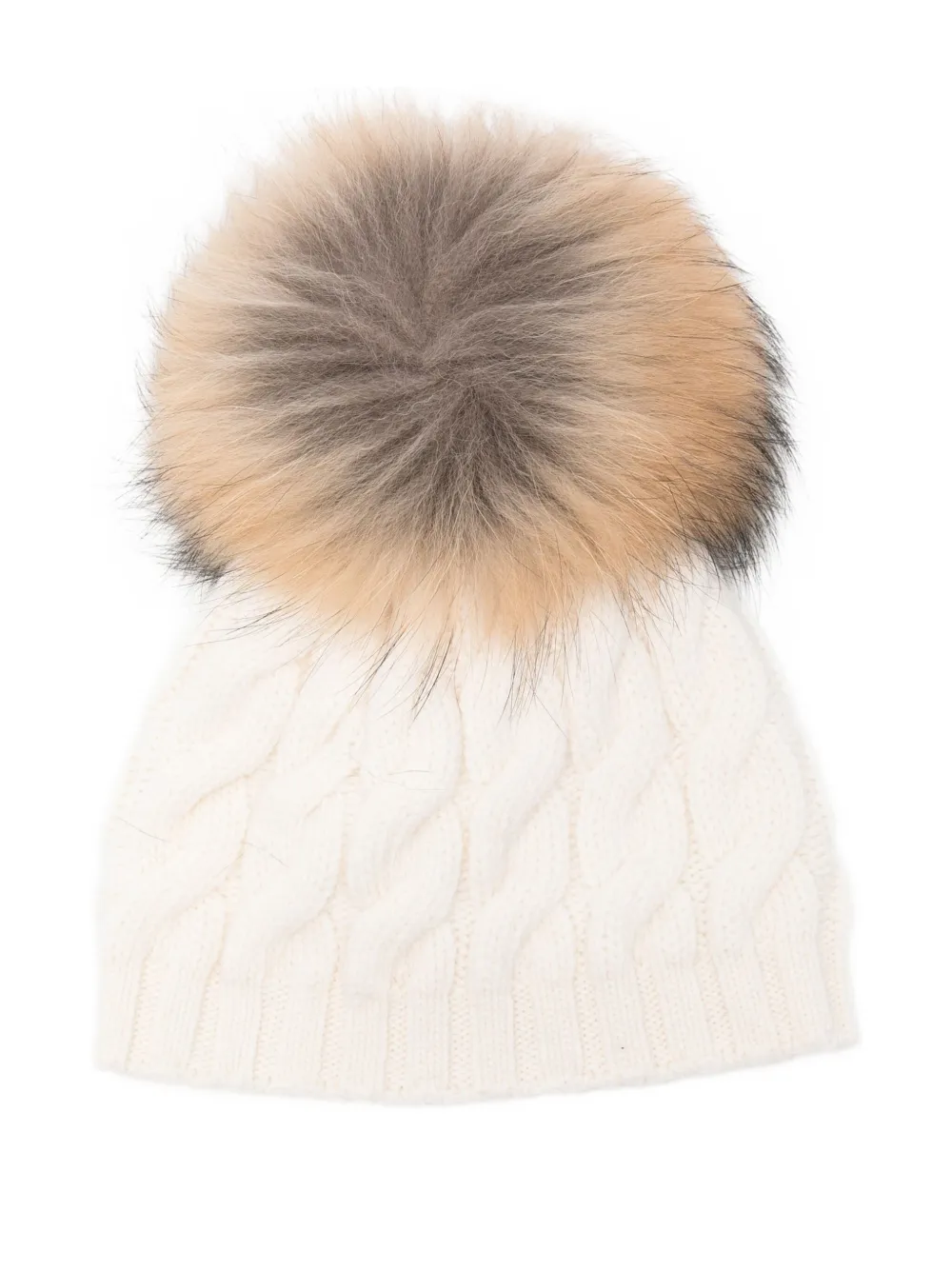 Il Gufo Cable Knit Beanie Hat In White