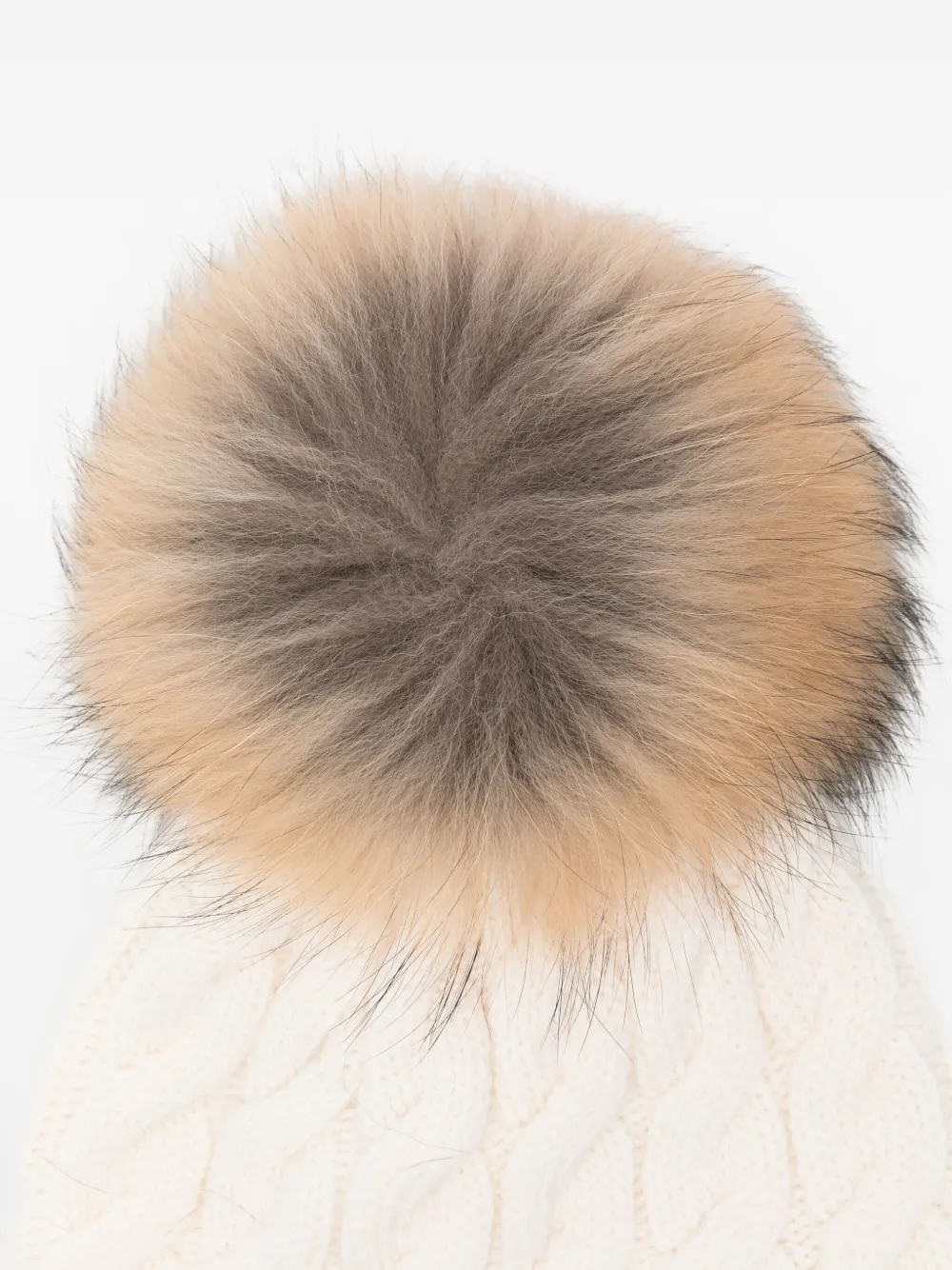 Il Gufo Cable Knit Beanie Hat In White