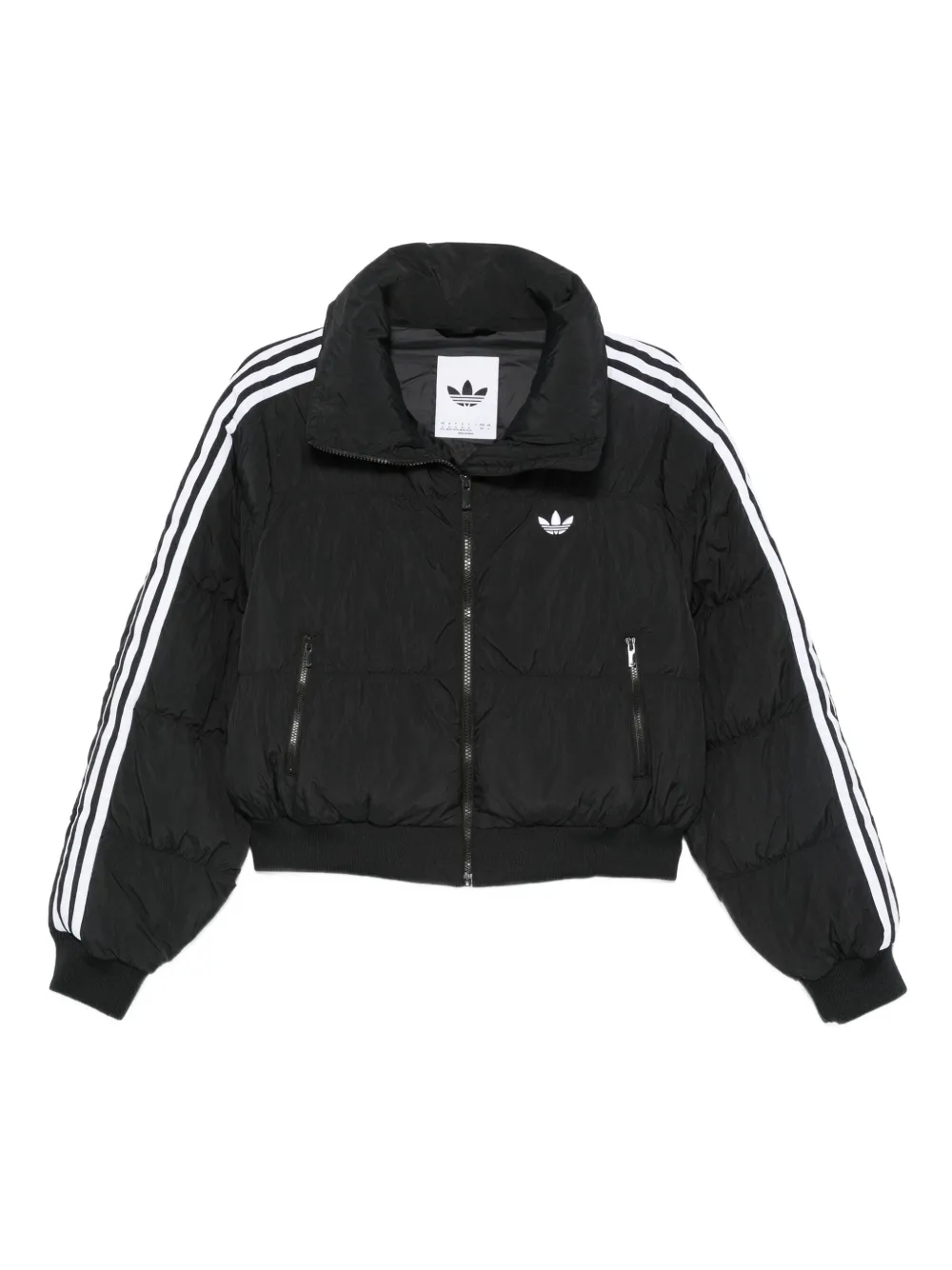 adidas three-stripes logo puffer jacket | Black | Image 1