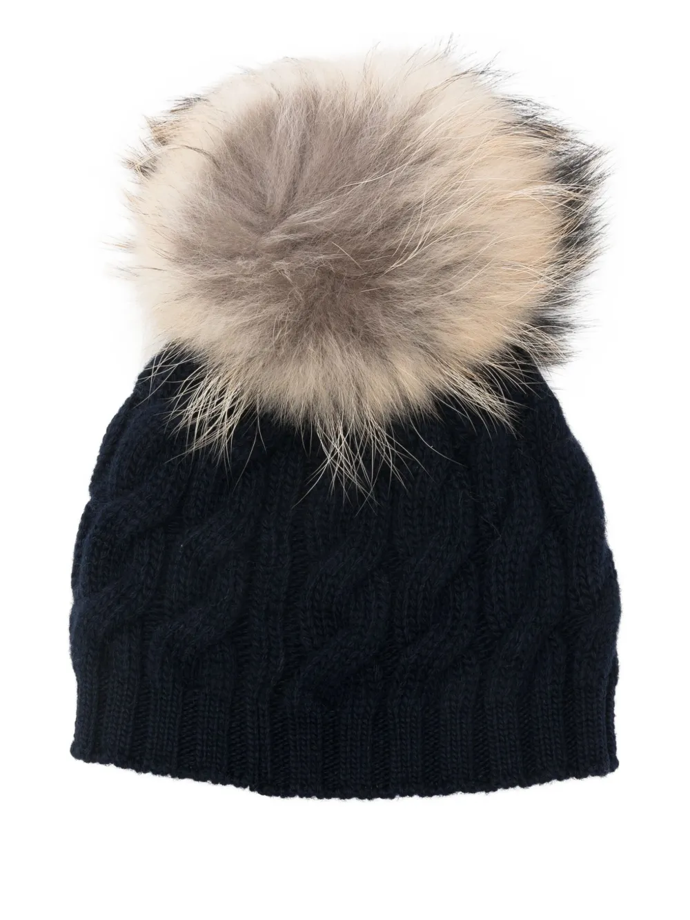 Il Gufo Kabelgebreide muts - Blauw