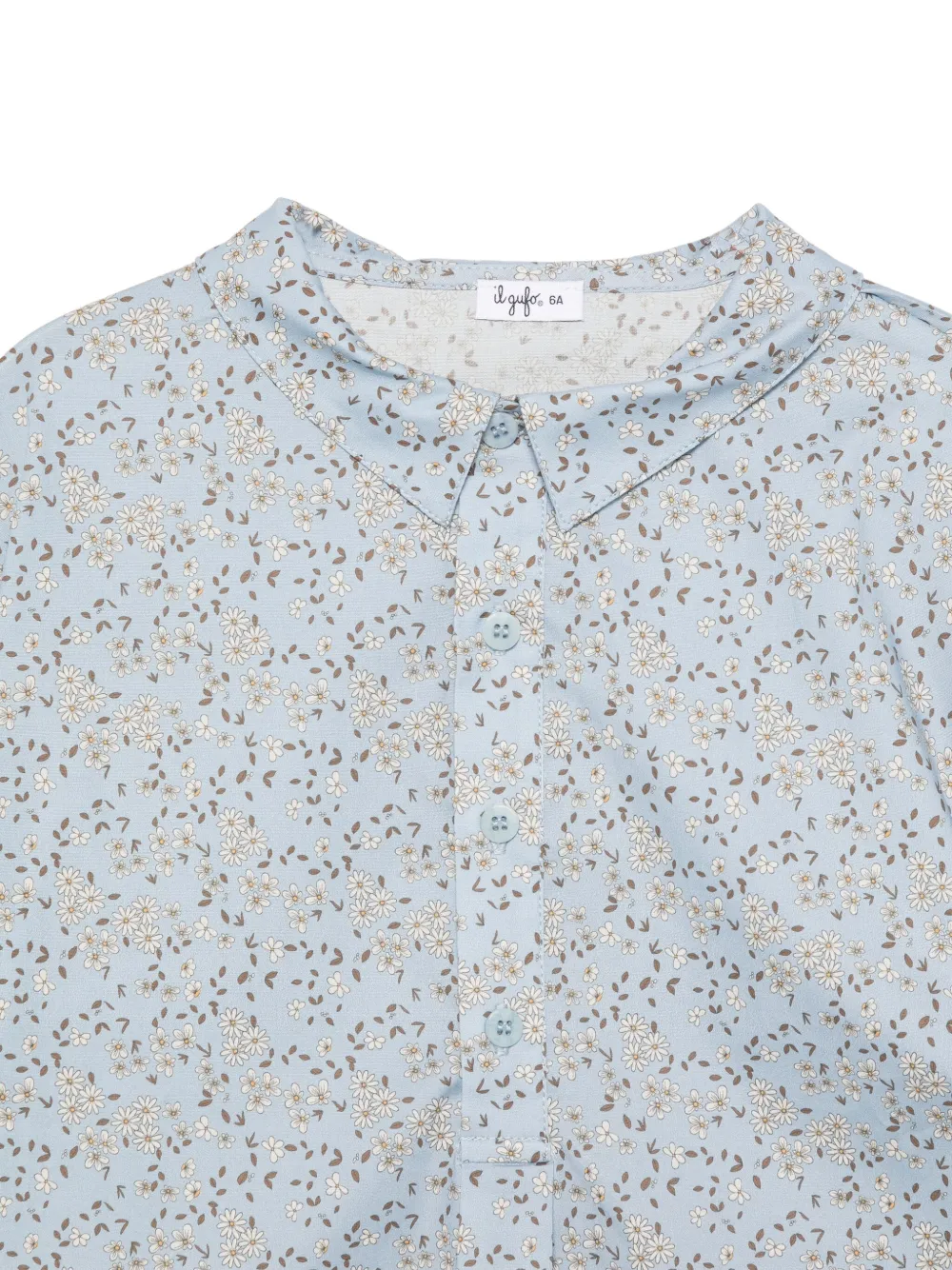 Il Gufo Shirt met bloemenprint Blauw