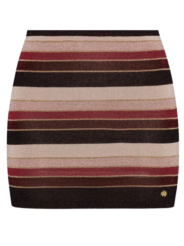 Amiri Striped Miniskirt in Red
