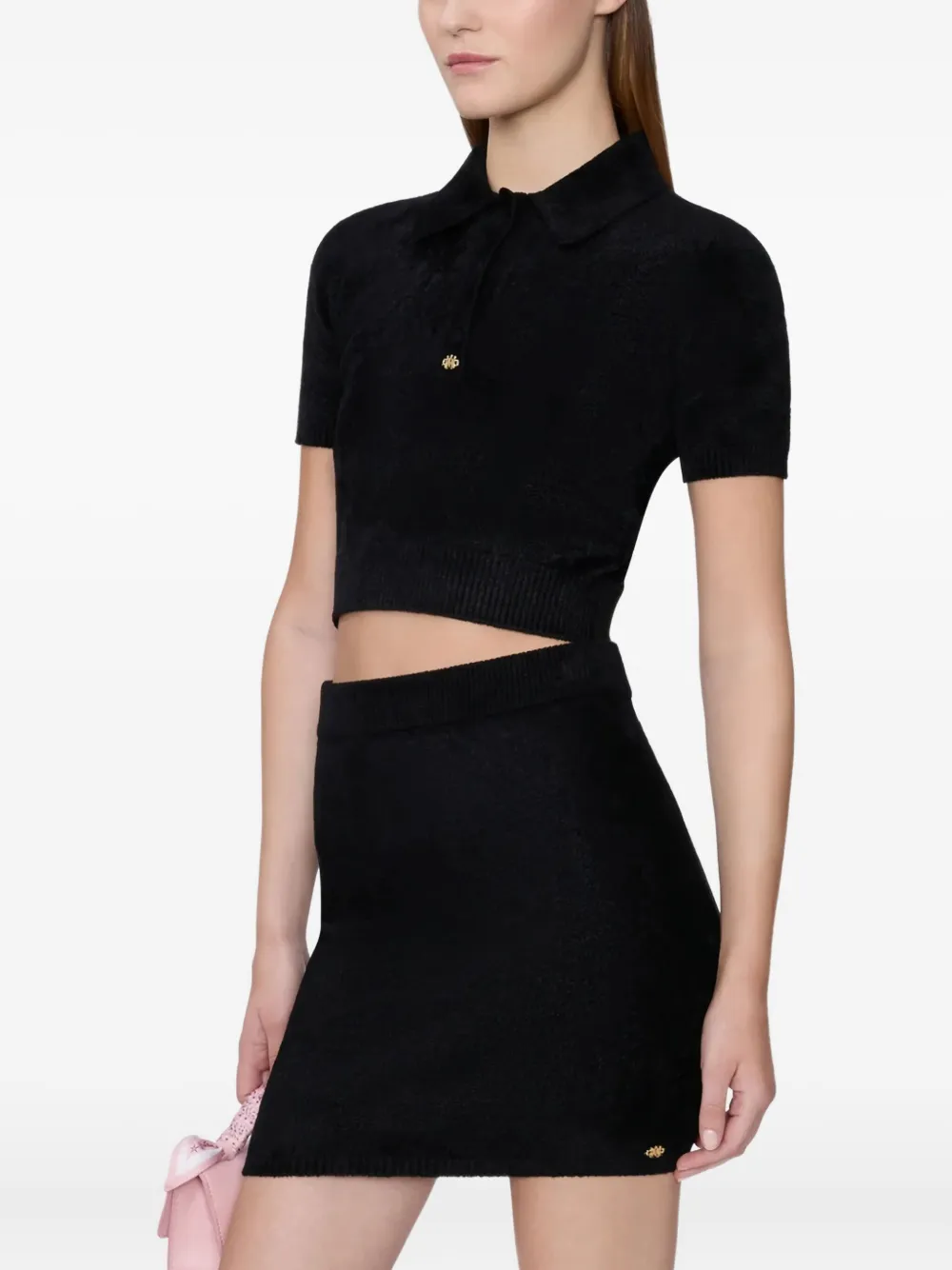 Amiri Short-sleeved Polo Top In Black