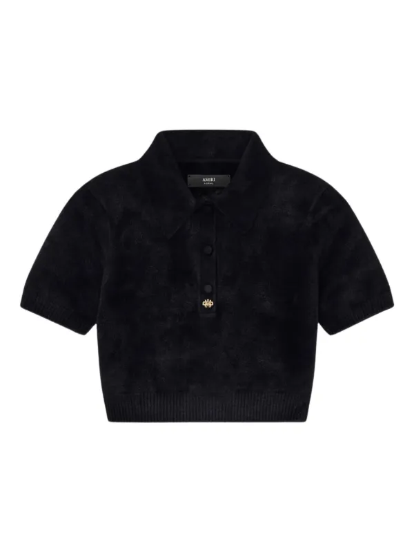 Amiri Short-sleeved Polo Top in Black