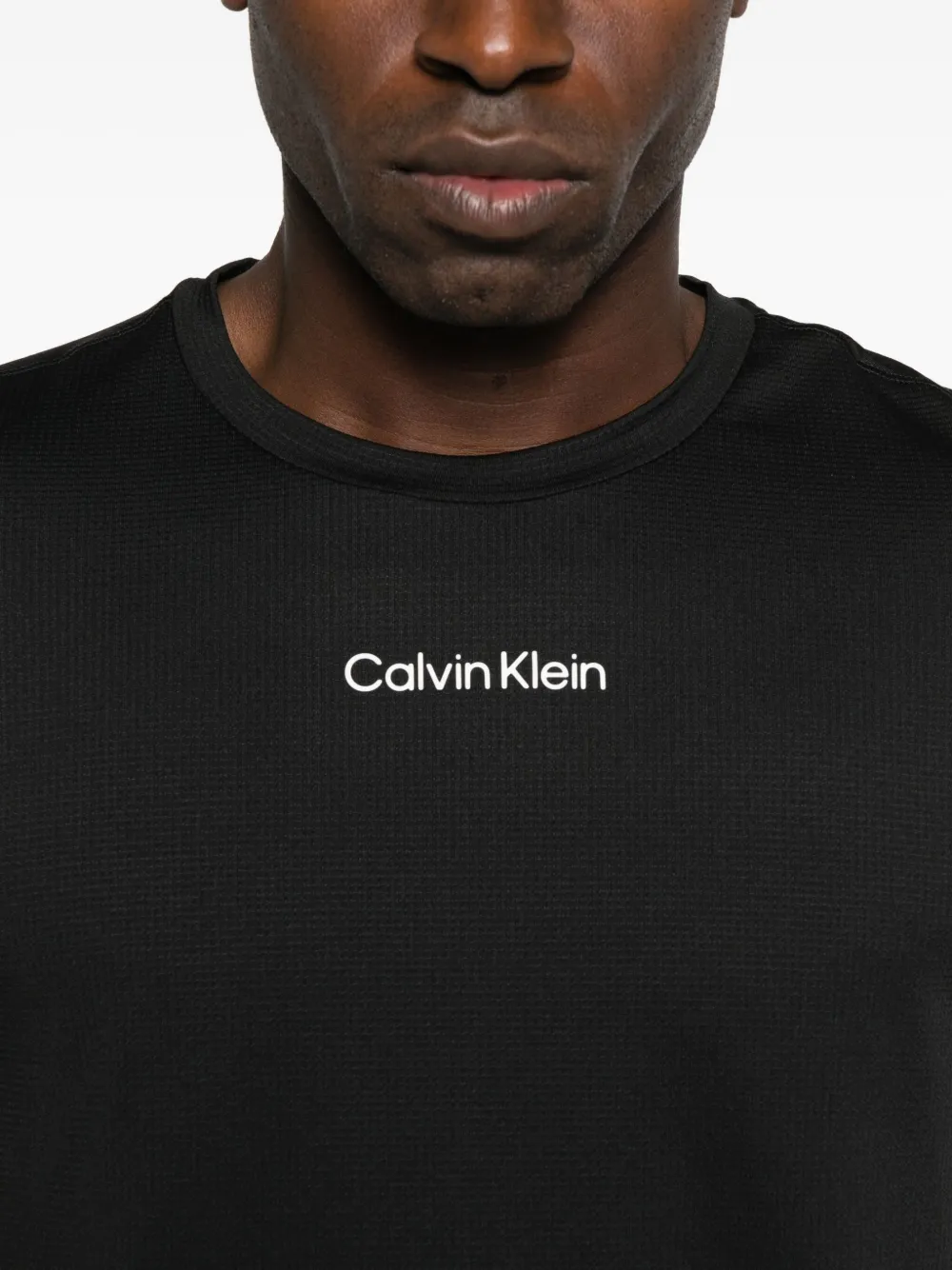 Calvin Klein T-shirt met wafelpatroon Zwart