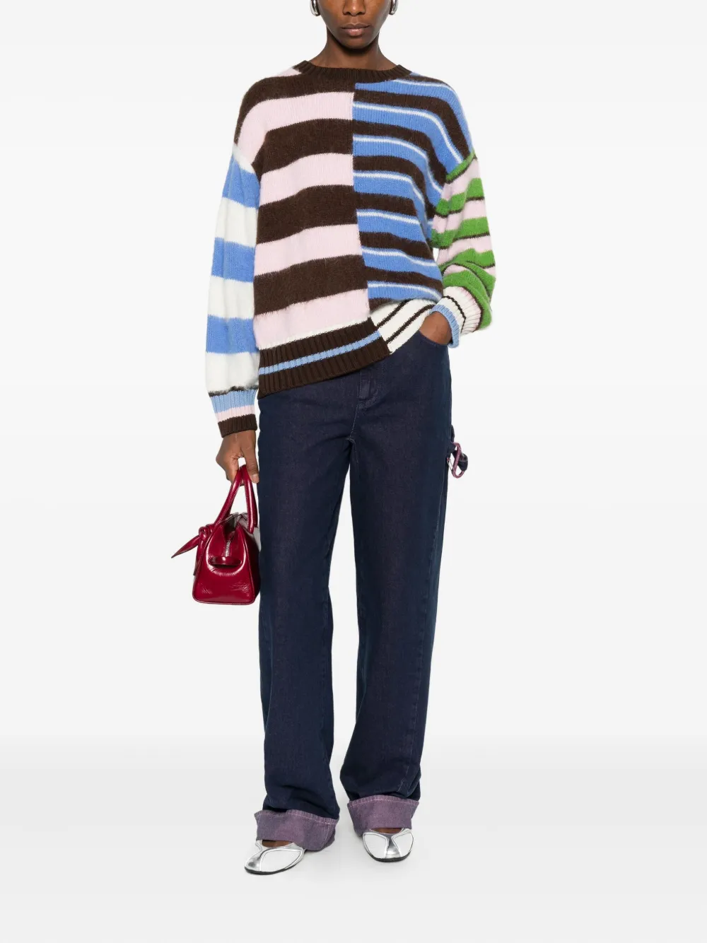 Stine Goya crew-neck striped sweater | Knitted Sweaters | Image 2