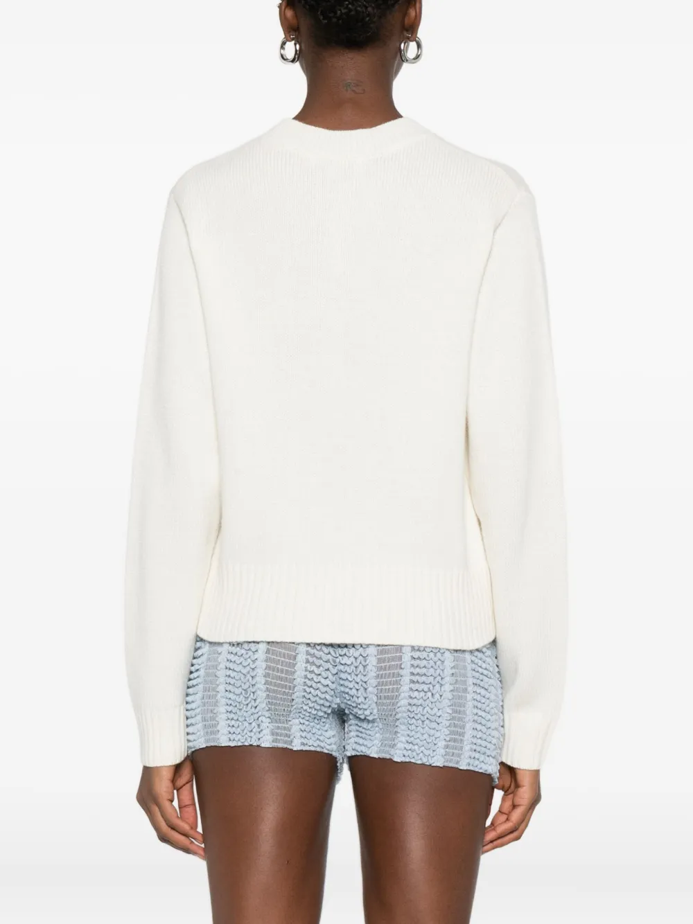 Stine Goya Cropped Pocket Cardigan In White