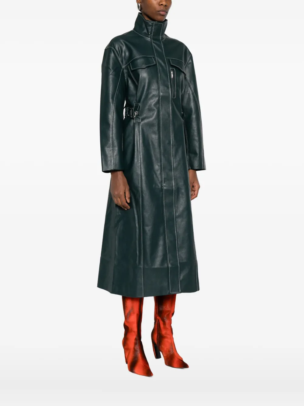 Stine Goya Jas met contrasterend stiksel Groen