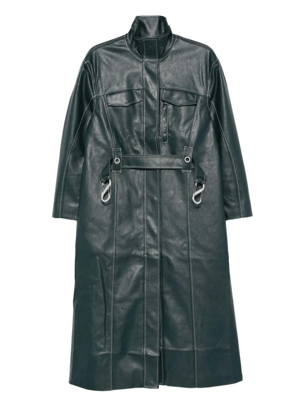 Stine Goya contrast-stitch coat | Green | Image 1