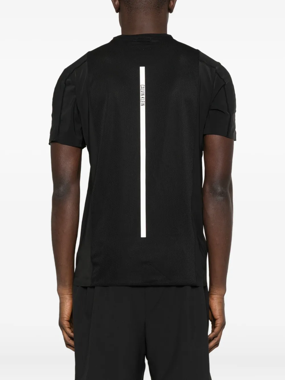 Calvin Klein T-shirt met mesh vlak Zwart