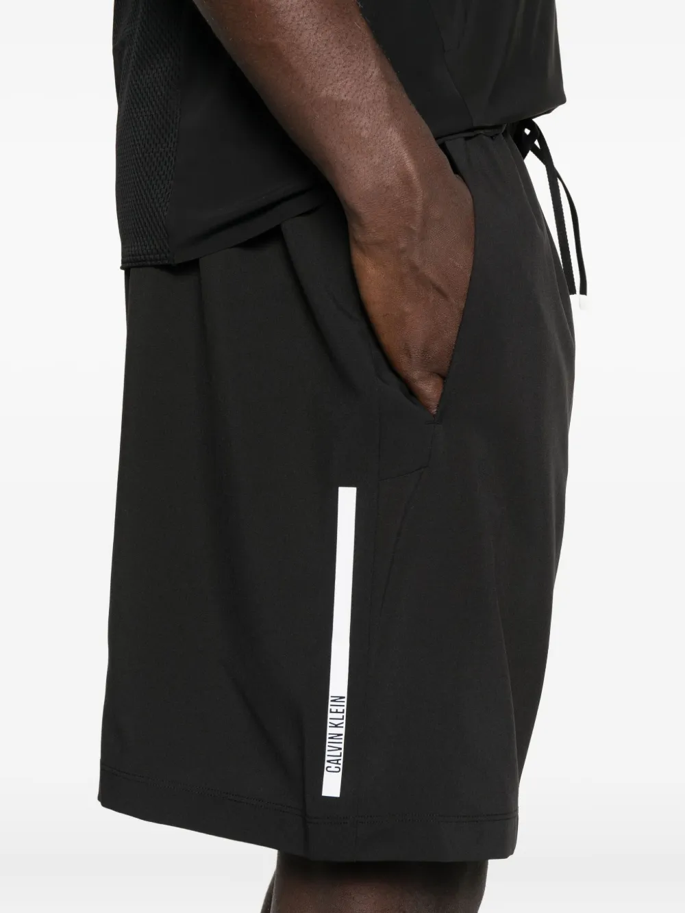Calvin Klein Shorts met trekkoord en logodetail Zwart