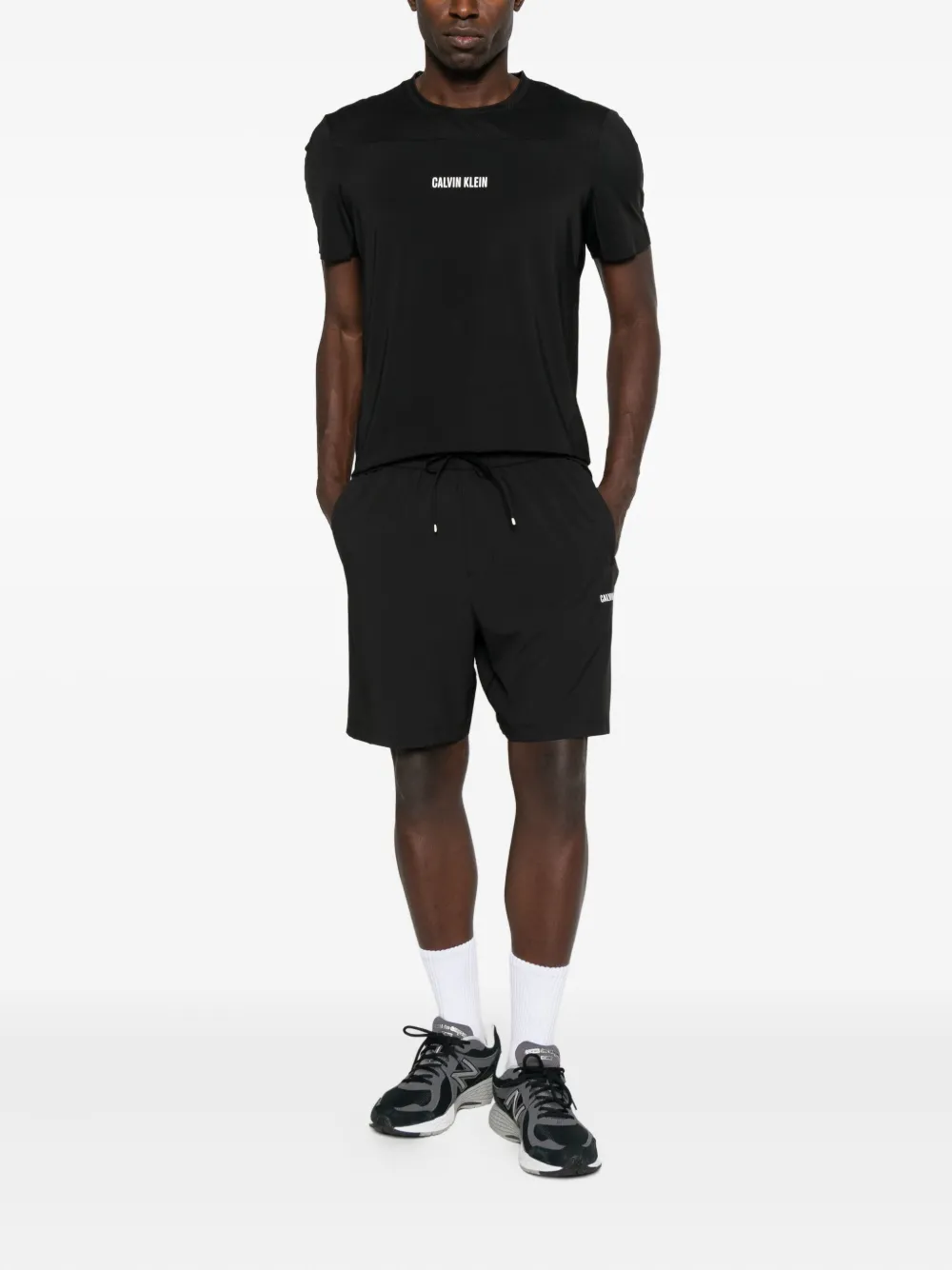 Calvin Klein Shorts met trekkoord en logodetail - Zwart