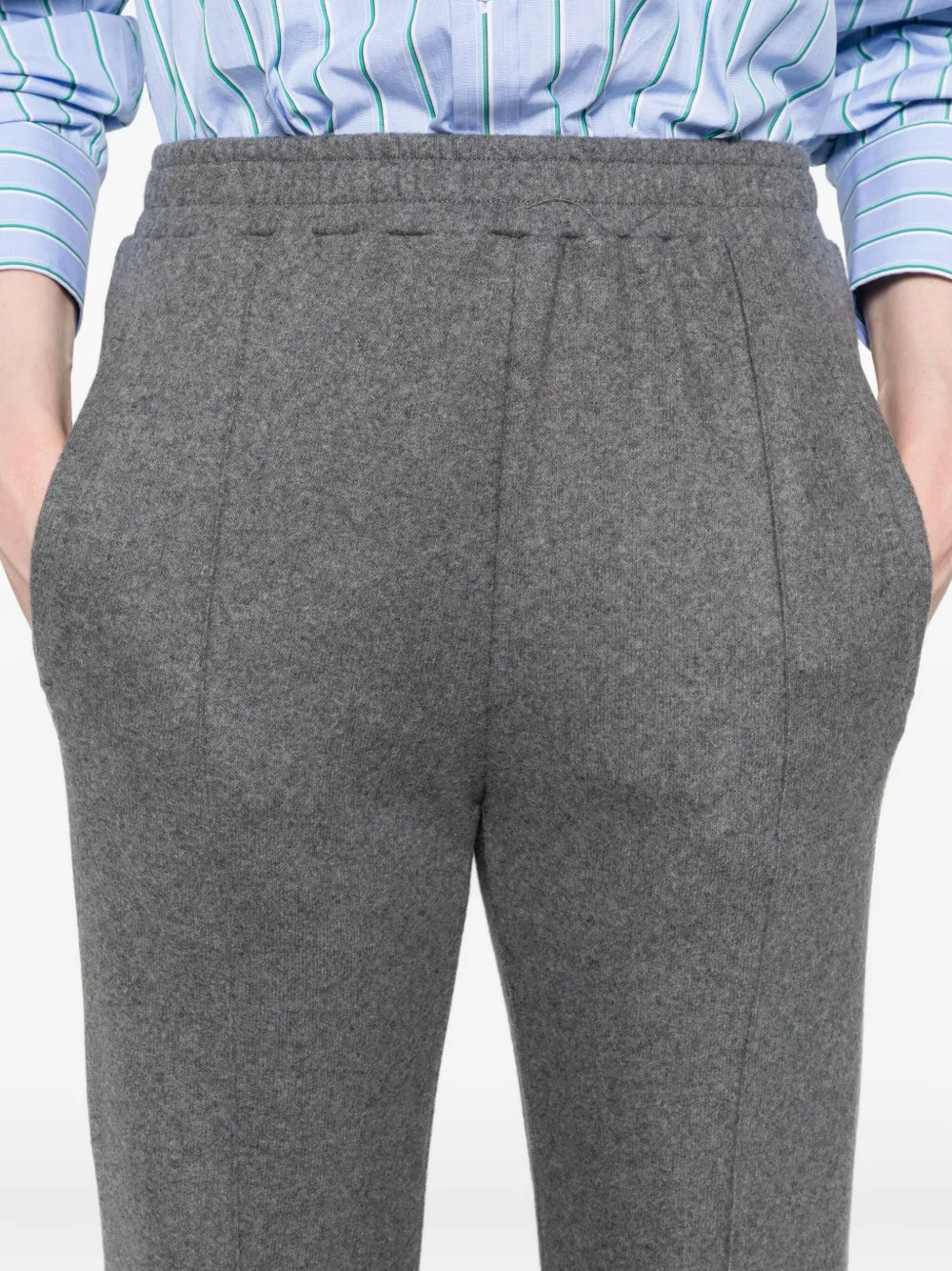 Bite Studios Elasticated-waist Straight Trousers In Gray